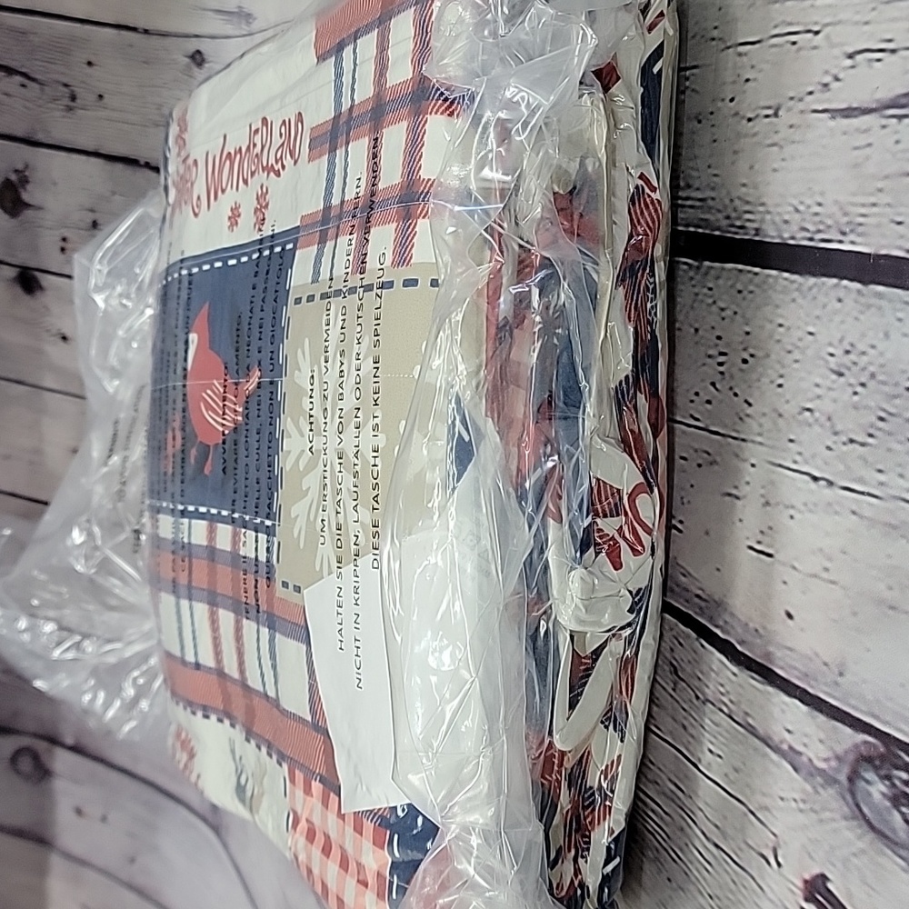QVC Festive Red and Gray Patchwork Comforter Set - Picture 3 of 4
